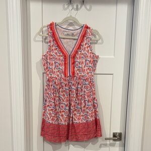 Vineyard Vines Red and White Floral Casual Dress